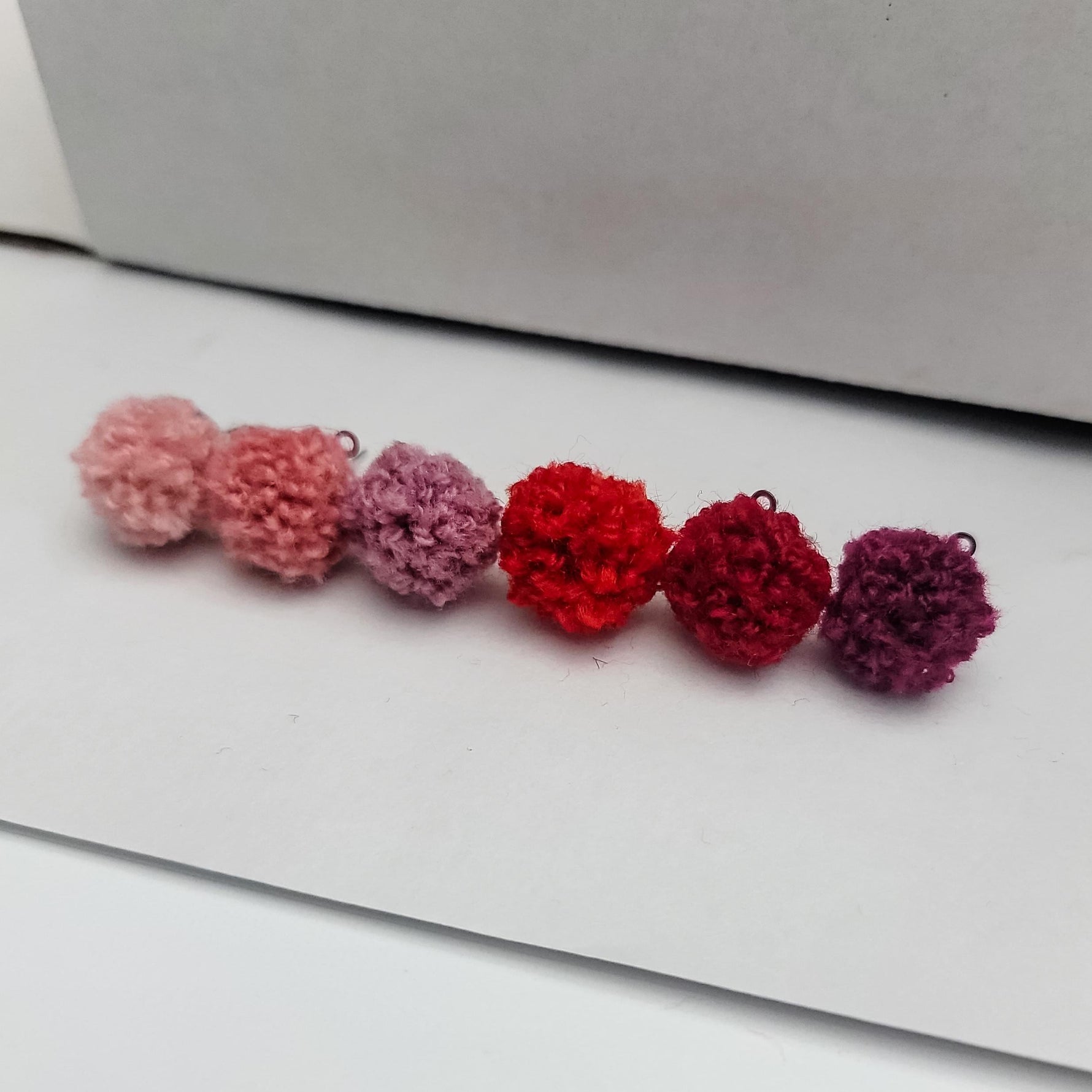 Pink & Red Woven 12mm Stud Topper (Choice of Color), 3 Pairs, Stud 114 - 119 - 
