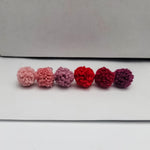 Pink & Red Woven 12mm Stud Topper (Choice of Color), 3 Pairs, Stud 114 - 119 - 