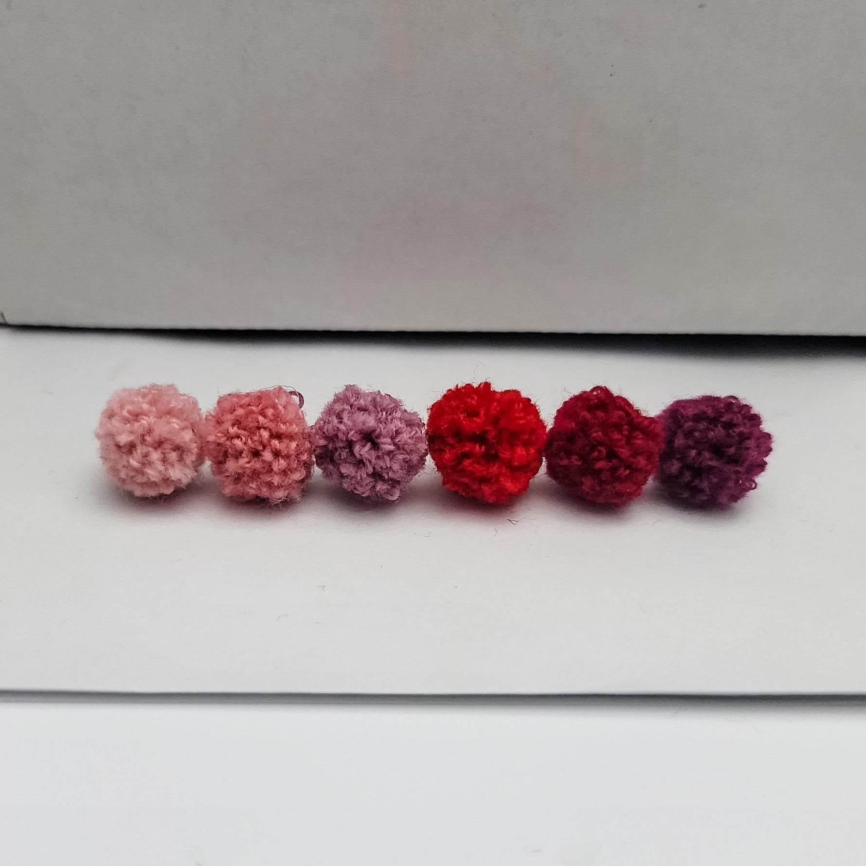 Pink & Red Woven 12mm Stud Topper (Choice of Color), 3 Pairs, Stud 114 - 119 - 