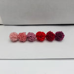 Pink & Red Woven 12mm Stud Topper (Choice of Color), 3 Pairs, Stud 114 - 119 - 