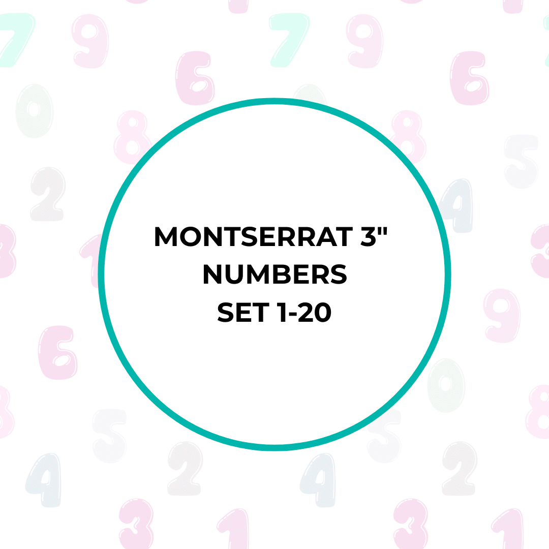 PREMIUM CRAFT BLANK | 3" CUT NUMBERS | MONTSERRAT FONT | SET 1 - 20 - Acrylic Blanks