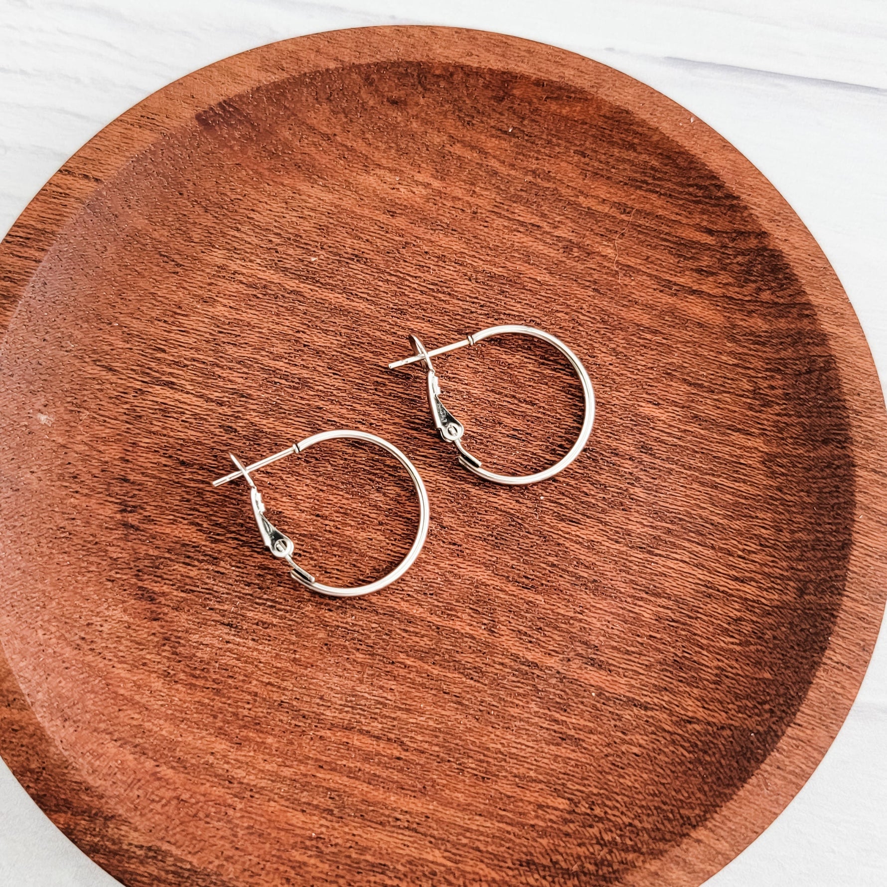 Premium Silver 20mm Leverback Stainless Steel Hoop (1.2mm Wide), 10 Pieces, Hoop 2 - 