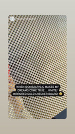 P0005 | 1/8" White Checkered on Mirror Pattern Acrylic Sheet CMB PRESTIGE PATTERNS