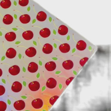 Pattern Leatherette | HOLOGRAPHIC SCATTERED CHERRIES | P1237