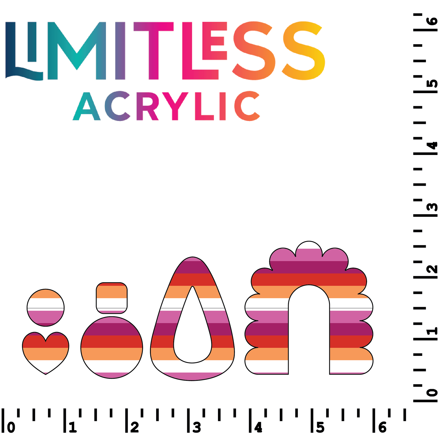 Pride Flag - Lesbian Pattern Acrylic Sheets - CMB Pattern Acrylic