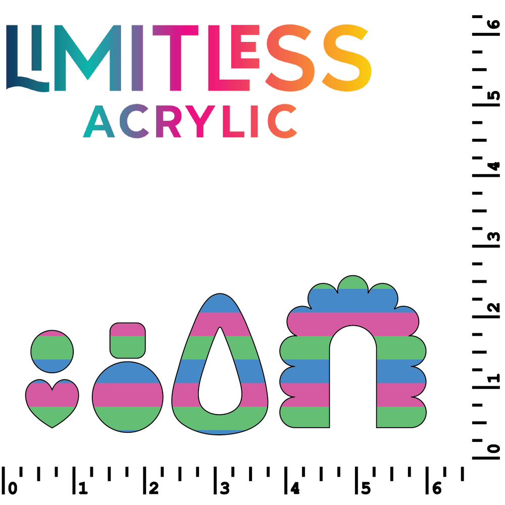 Pride Flag - Polysexual Pattern Acrylic Sheets - CMB Pattern Acrylic