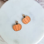 Pumpkin (Orange and Gold) Enamel and Alloy Pendant Charm, 10 Pieces, Charm 14 - 