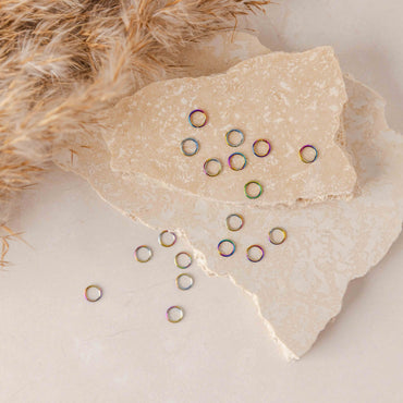 Rainbow 10mm Round Stainless Steel Jump Rings, 100 Pieces, Jump Ring 52 - 