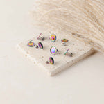 Rainbow 8mm Stainless Steel Stud Bezels (Regular, No Connector Loop), 10 Pieces, Stud 13 - 