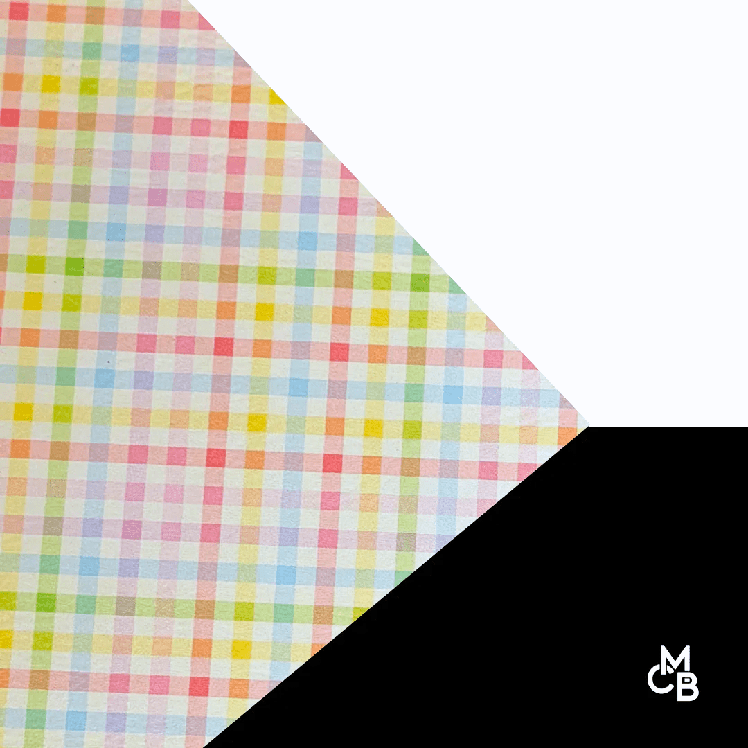 Rainbow Gingham Leatherette Sheets | Premium Quality laser safe leatherette