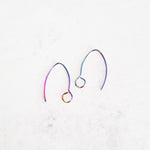 Rainbow Large Loop V Ear Wires (5mm Surgical Stainless Steel Marquise Hooks), 20 Pieces, Earring Hook 61 - 