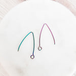 Rainbow Regular Loop Stainless Steel V Ear Wires 2.5mm Hole, 20 Pieces, Earring Hook 42 - 