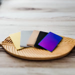 Rectangle Material Test Card (Gold, Silver, Rose Gold, Black, or Rainbow), 1 Piece, Metal Blank 72 - 