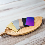 Rectangle Material Test Card (Gold, Silver, Rose Gold, Black, or Rainbow), 1 Piece, Metal Blank 72 - 