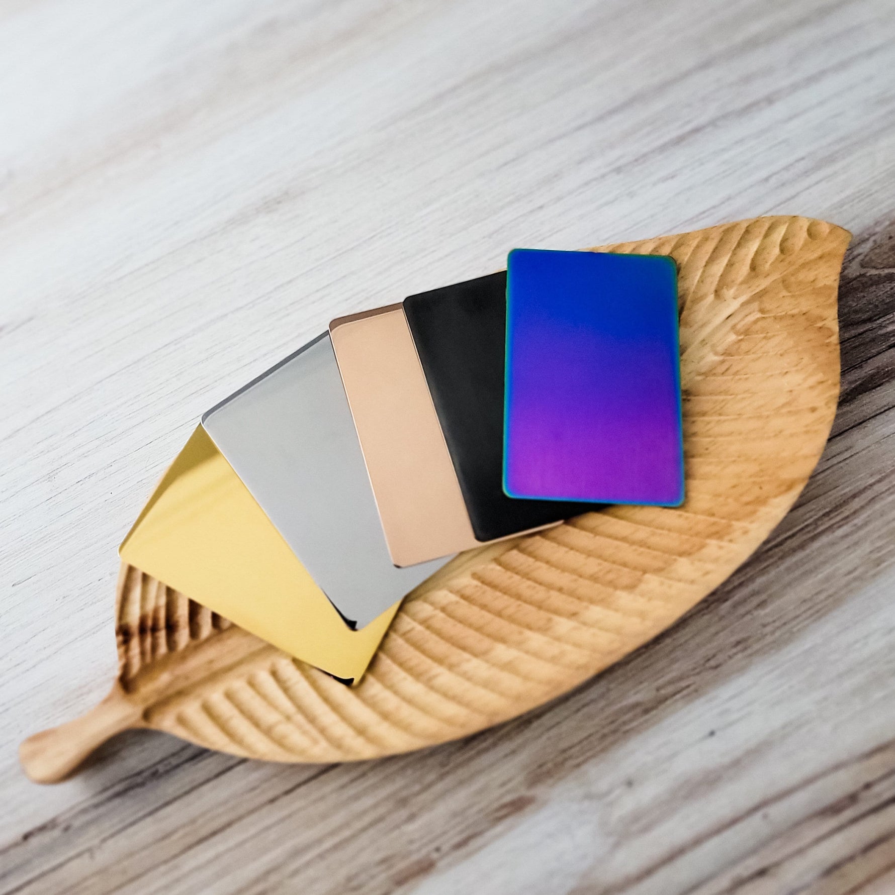 Rectangle Material Test Card (Gold, Silver, Rose Gold, Black, or Rainbow), 1 Piece, Metal Blank 72 - 