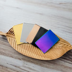 Rectangle Material Test Card (Gold, Silver, Rose Gold, Black, or Rainbow), 1 Piece, Metal Blank 72 - 