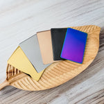 Rectangle Material Test Card (Gold, Silver, Rose Gold, Black, or Rainbow), 1 Piece, Metal Blank 72 - 