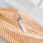 Rectangle with House Charm Keychain (Silver), 1 Piece Total, Metal Blank 92 - 