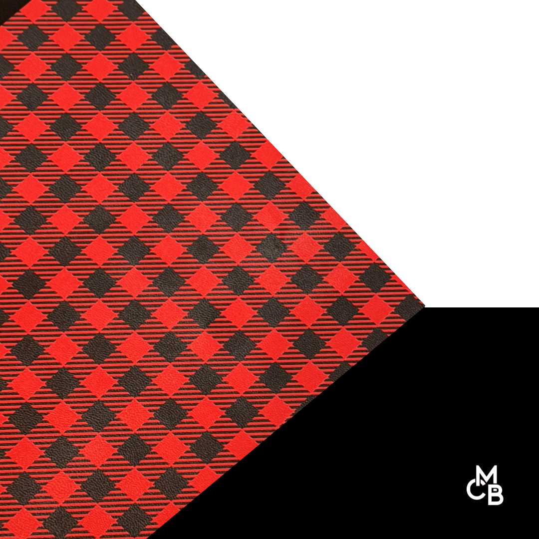 Red Buffalo Plaid Leatherette Sheets | Premium Quality laser safe leatherette