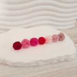 Red & Pink 12mm Lace Stud Topper (Choice of Color), 3 Pairs, Stud 134 - 140 - 