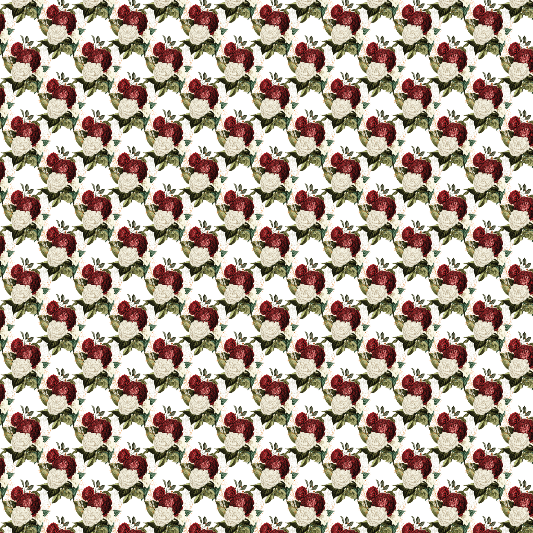 Red & White Floral Bouquets Pattern Acrylic Sheets - CMB Pattern Acrylic