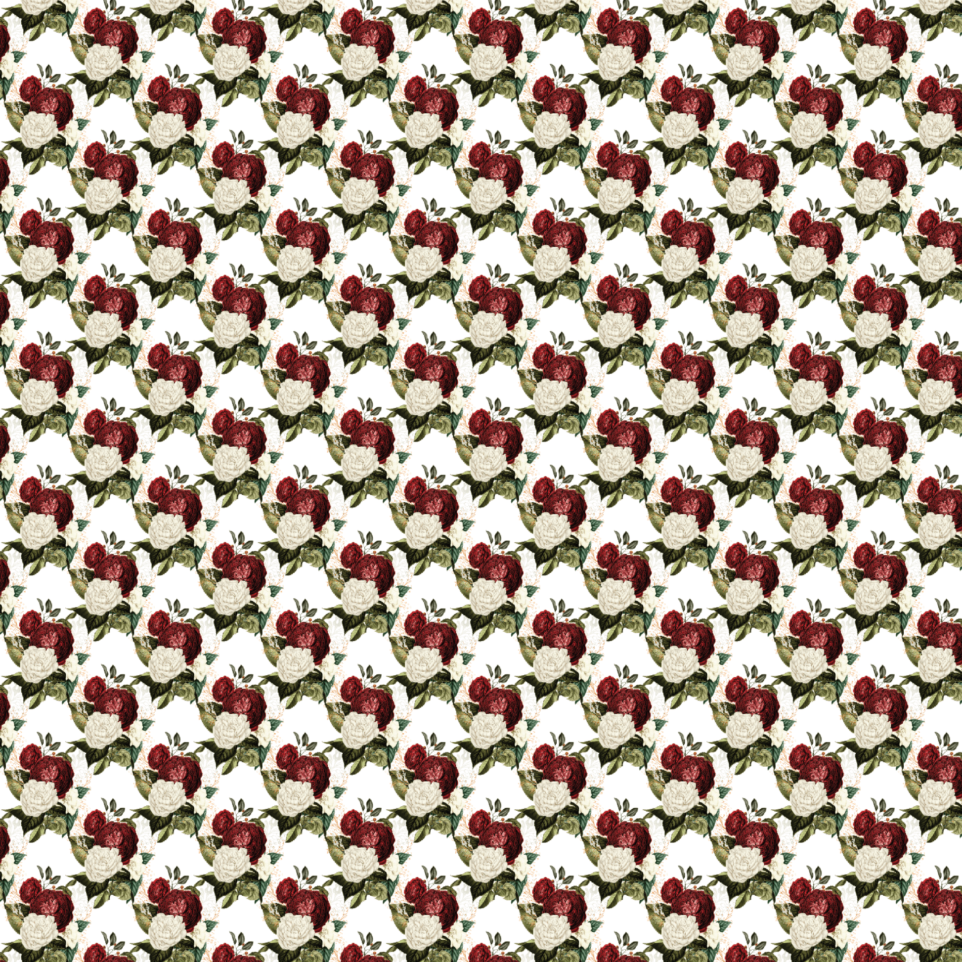 Red & White Floral Bouquets Pattern Acrylic Sheets - CMB Pattern Acrylic