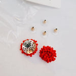 Red/White/Royal Blue Mix 15mm Small Seed Bead Topper, 1 Pair, Seed Bead 53 - 