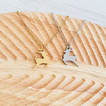Reindeer Necklace (Silver or Gold), 1 Total, Metal Blank 182 - 