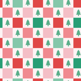 Retro Christmas Checkers & Trees Pattern Acrylic Sheets - CMB Pattern Acrylic