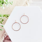 Rose Gold 15mm Round Wine Hoop Stainless Steel Ear Wires, 10 Pieces, Hoop 13 - 