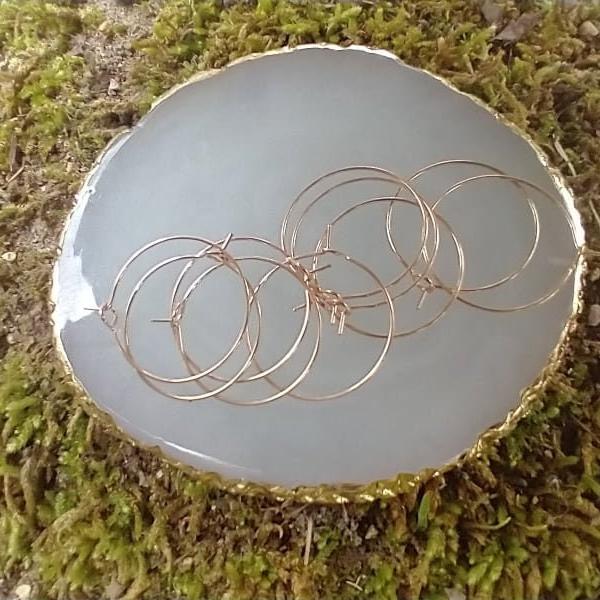 Rose Gold 20mm Round Wine Hoop Stainless Steel Ear Wires, 10 Pieces, Hoop 18 - 