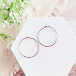 Rose Gold 25mm Round Wine Hoop Stainless Steel Ear Wires, 10 Pieces, Hoop 22 - 