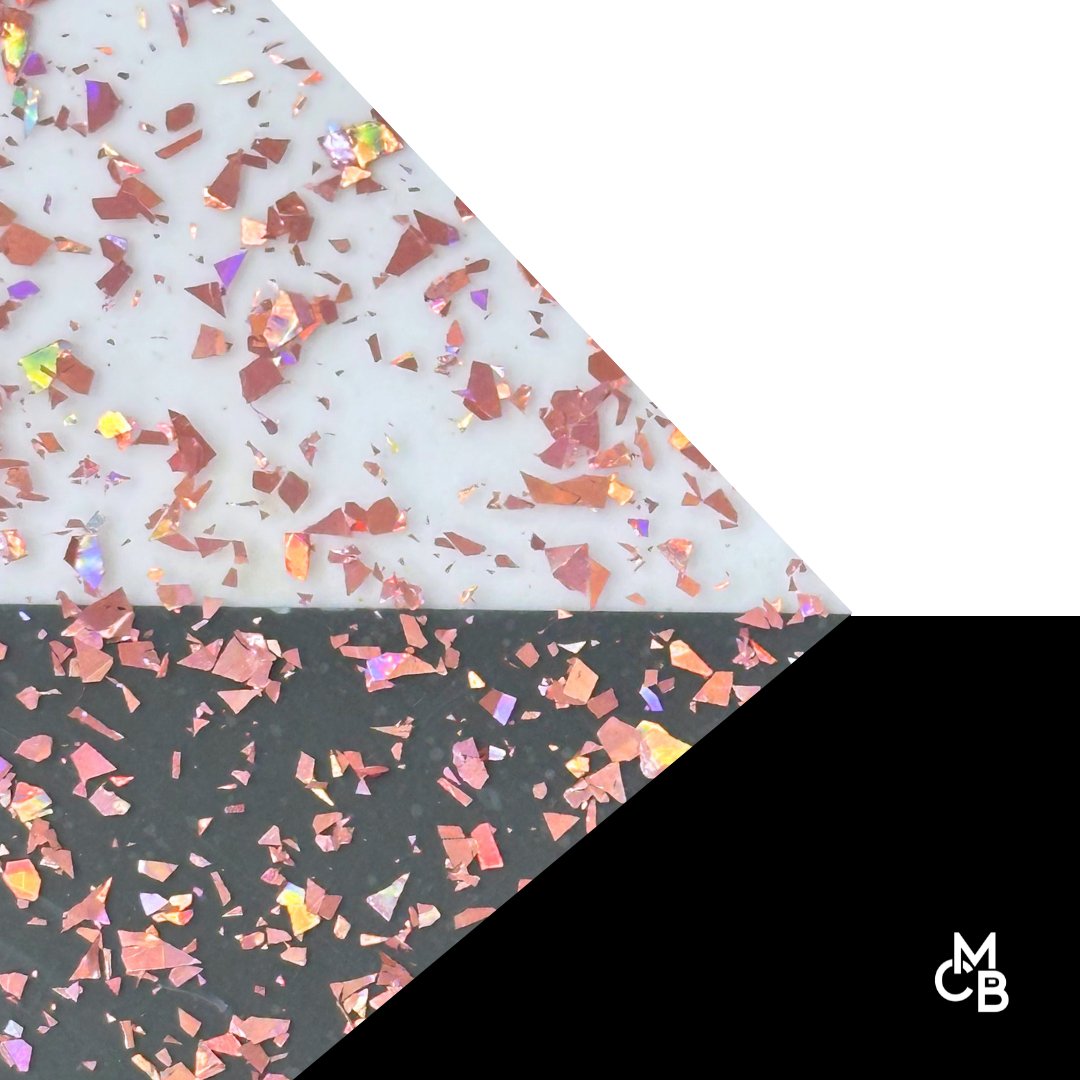 Rose Gold Flake Glitter Cast Acrylic | Glitter Acrylic Sheet | CMB Acrylic
