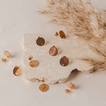 Rose Gold Flat Round Stud Findings with Holes, 10 Pieces, Stud 92 - 