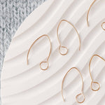 Rose Gold Large Loop V Ear Wires (5mm Surgical Stainless Steel Marquise Hooks), 20 Pieces, Earring Hook 59 - 