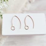 Rose Gold Large Loop V Ear Wires (5mm Surgical Stainless Steel Marquise Hooks), 20 Pieces, Earring Hook 59 - 