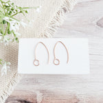 Rose Gold Large Loop V Ear Wires (5mm Surgical Stainless Steel Marquise Hooks), 20 Pieces, Earring Hook 59 - 