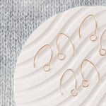 Rose Gold Large Loop V Ear Wires (5mm Surgical Stainless Steel Marquise Hooks), 20 Pieces, Earring Hook 59 - 