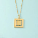 Rotating Square Necklace (Silver or 14k Gold), 1 Total, Metal Blank 46 - 