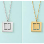 Rotating Square Necklace (Silver or 14k Gold), 1 Total, Metal Blank 46 - 