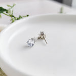 Round 6mm Cubic Zirconia Silver Studs with Loops, 10 Pieces, Stud 34 - 