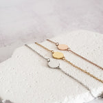 Round Charm Cable Chain Bracelet (Silver, Gold, or Rose Gold), 1 Total, Metal Blank 32 - 