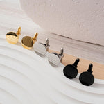 Round Cufflinks (Choice of Color), 1 Pair Total, Metal Blank 12 - 