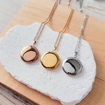 Round Locket Necklace (Silver, Gold, or Rose Gold), 1 Total, Metal Blank 10 - 