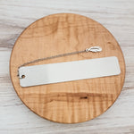 Rounded Rectangle Solid Bookmark (Silver), Includes Tassel Charm, 1 Piece, Metal Blank 129 - 