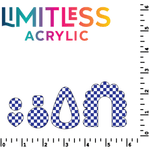 Royal Blue Checkered Pattern Acrylic Sheet - CMB Pattern Acrylic