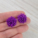Royal Purple 15mm Small Seed Bead Topper, 1 Pair, Seed Bead 38 - 