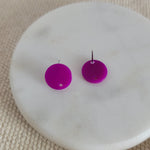 Satin Grape Acrylic Circle Stud Earring (14mm), 10 Pieces, Acrylic Stud 22 - 