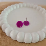 Satin Grape Acrylic Circle Stud Earring (14mm), 10 Pieces, Acrylic Stud 22 - 