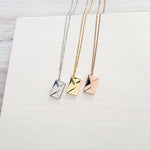 Secret Letter Necklace (Silver, Gold, Rose Gold, or Black) and Optional Extra Letters, 1 Total, Metal Blank 26 - 